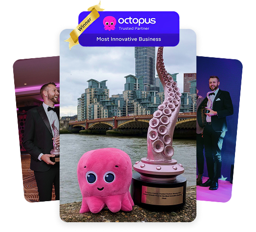 The iHeat team celebrating their Octopus Energy Trusted Partner award